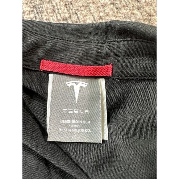 Tesla Elon Musk Men’s Black Golf Polo Shirt Electric Car XS Polyester Blend - Picture 7 of 7